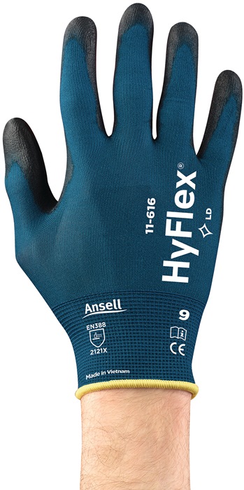 ANSELL Handschuh HyFlex® 11-616 Größe 9 grünblau/schwarz PSA-Kategorie II 12 Paar