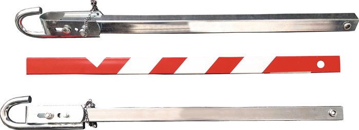 Abschleppstange  Stahl verzinkt L750xB170xH60mm Gewicht 1,1 kg rot-weiß