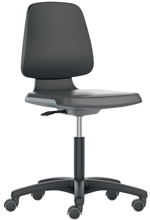 BIMOS Arbeitsdrehstuhl Labsit Rollen Sitzschale anthrazit Integralschaum schwarz 450-650 mm