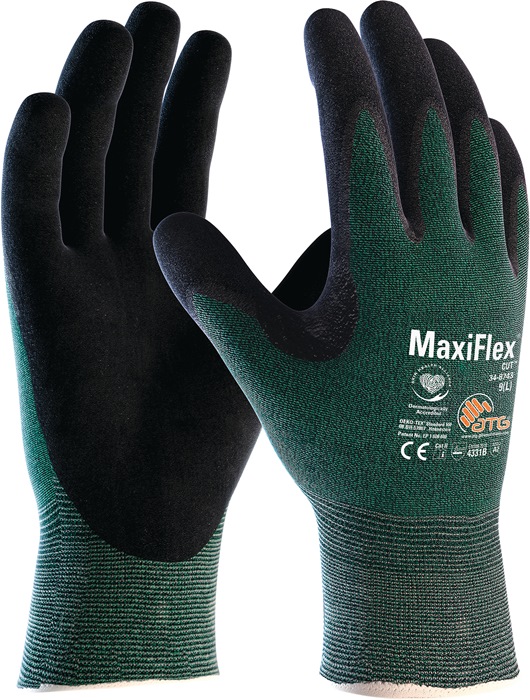 MaxiFlex® Cut™ Schnittschutzhandschuh 348743 Größe 9 grün/schwarz 12 Paar