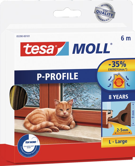 TESA Fenster-/Türmoll tesamoll® 5390 B9mmxH5,5mmxL6m braun