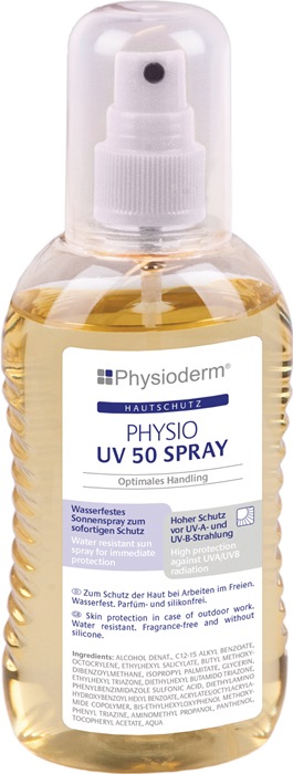 PHYSIODERM Hautschutzspray PHYSIO UV 50 SPRAY 200 ml wasserfest, fettfrei