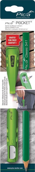 PICA Köcher Pocket für Blei-/Markierstifte mit Spitzmesser mit 1 Steinhauerbleibstift