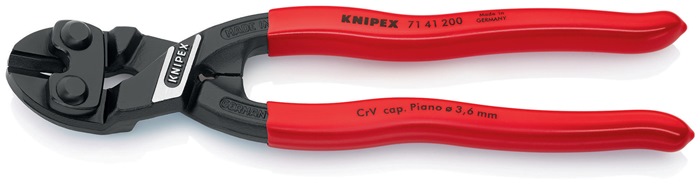 Knipex Kompaktbolzenschneider CoBolt® 71 41 200 Länge 200 mm Kunststoffüberzug 20° 3,6 mm mit Aussparung