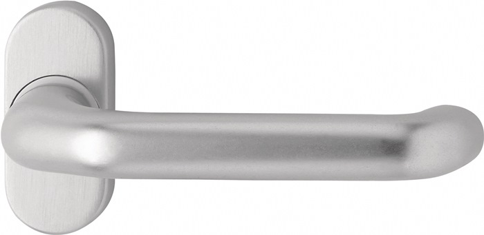 EDI Profiltürdrückerlochteil 1300/2033 Aluminium F1 oval 8 mm gekröpft
