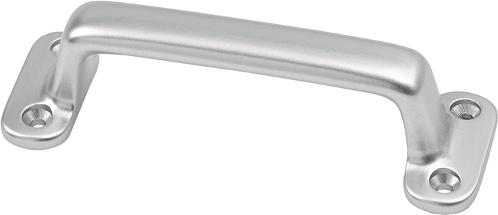HERMETA Handgriff Ausladung 22 mm Länge 110 mm Breite 36 mm Aluminiumguss silberfarbig eloxiert Anzahl Löcher 4