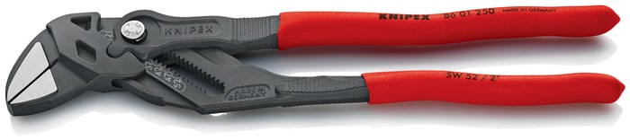 Knipex Zangenschlüssel 86 01 250 Länge 250 mm schwarz atramentiert Spannweite 52 mm Kunststoffüberzug