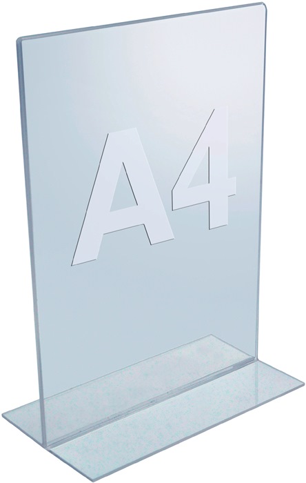 Tischaufsteller  DIN A4 hoch Acryl transparent freistehend
