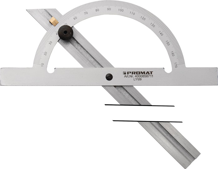 PROMAT Winkelmesser Gradbogendurchmesser 200 mm Schienenlänge 400 mm
