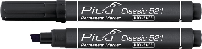 PICA Permanentmarker Classic schwarz Strichbreite 2 - 6 mm Keilspitze 10 Stück