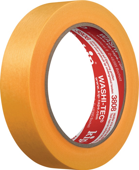 KIP Abdeckband 3808 WASHI-TEC® Premium glatt gelb Länge 50 m Breite 36 mm
