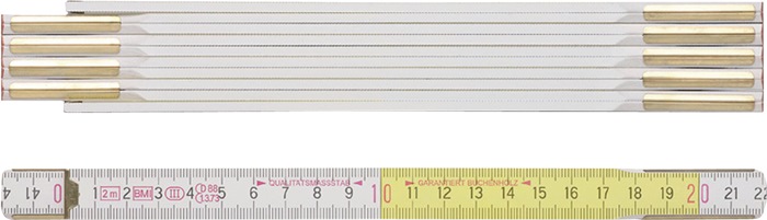 BMI Gliedermaßstab 9142 Länge 2 m Breite 16 mm mm/cm EG III Buche weiß-gelb