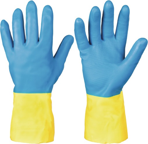 STRONGHAND Chemikalienschutzhandschuh Kenora Größe 10 blau/gelb PSA-Kategorie III