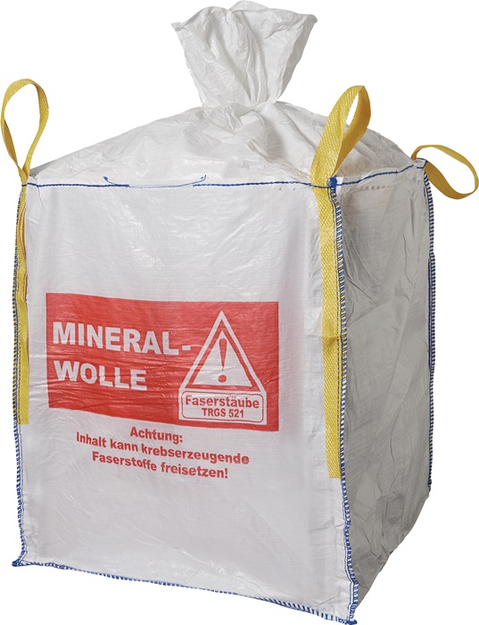 Transportsack Big Bag Länge 900 mm Breite 900 mm Höhe 1100 mm Tragfähigkeit 150 kg Aufdruck: Mineralwolle
