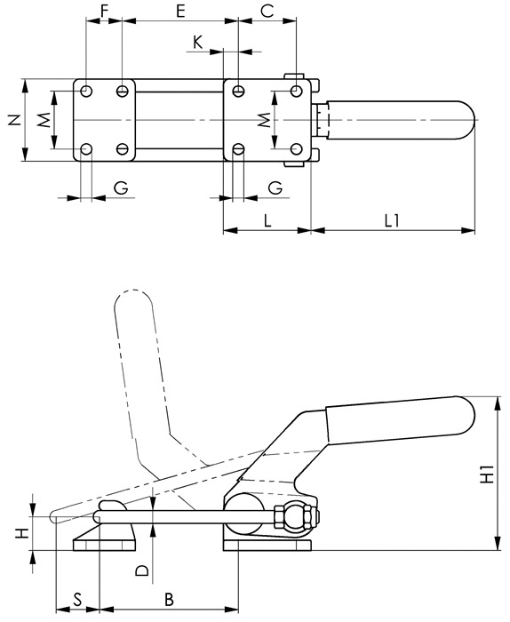 AMF Verschlussspanner Nr. 6849PH Größe 5 horizontal schwer