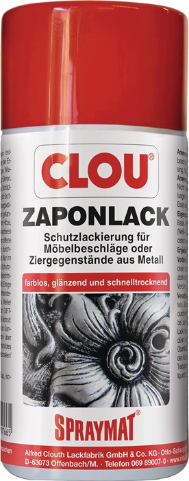 CLOU Zaponlack (Metallfirnis) SPRAYMAT farblos glänzend  300 ml 6 Dosen