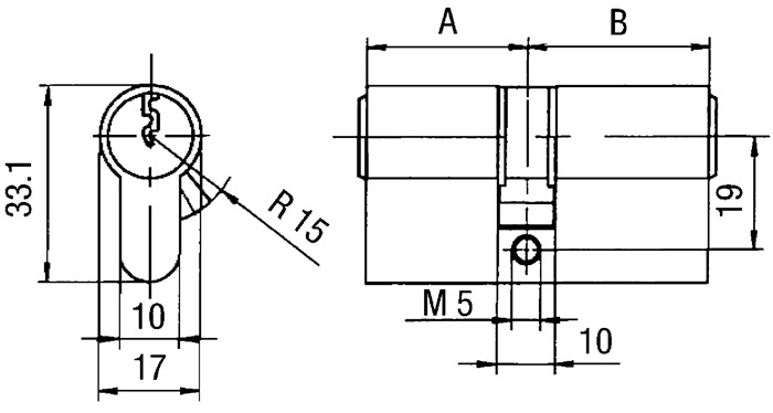 BKS Profildoppelzylinder PZ 8812 31/31 mm Not- und Gefahrenfunktion beidseitig verschiedenschließend