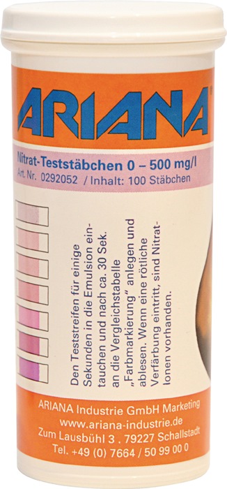 ARIANA Messstäbchen TRGS 611 Nitrat-Gehalt 0-500 mg/l 100 St.
