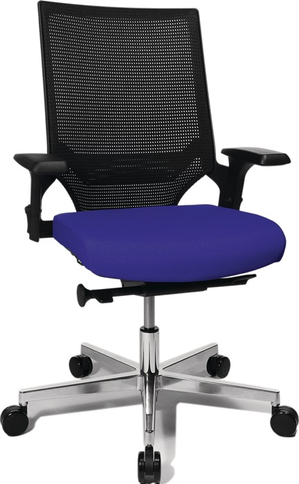TOPSTAR Bürodrehstuhl  mit Punktsynchrontechnik schwarz/blau 420-550 mm mit Armlehnen Tragfähigkeit 110 kg