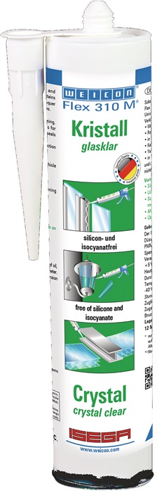 WEICON Kleb- und Dichtstoff Flex 310 M® Kristall glasklar 310 ml