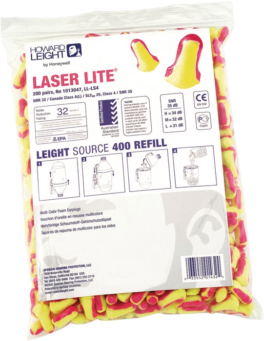 HONEYWELL Gehörschutzstöpsel Laser Lite EN 352-2 SNR 35 dB Nachfüllpack 200 Paar / Pack