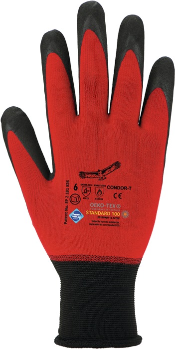 ASATEX Handschuh Condor Größe 10 rot/schwarz EN 388 EN 407 PSA-Kategorie II 12 Paar