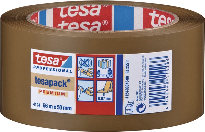 TESA Verpackungsklebeband PVC tesapack® 4124 chamois Länge 66 m Breite 50 mm 6 Stück