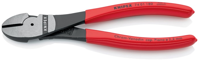 Knipex Kraftseitenschneider 74 01 180 Länge 180 mm poliert Form 0 mit Kunststoffüberzug