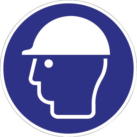 Gebotszeichen ASR A1.3/DIN EN ISO 7010 Kopfschutz benutzen Folie