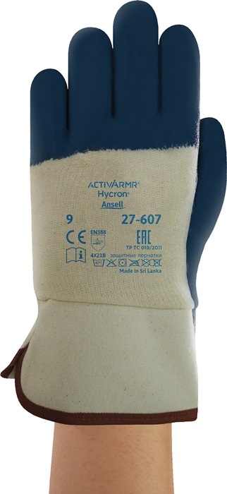 ANSELL Handschuhe ActivArmr® Hycron® 27-607 Größe 10 weiß/blau  EN 388 PSA-Kategorie II 12 Paar
