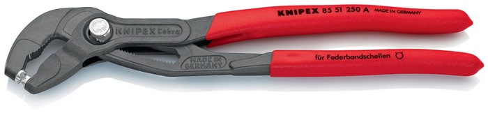 Knipex Federbandschellenzange 85 51 250 A Länge 250 mm Kapazität max. 70 mm Einstellungen 25 mit Kunststoffüberzug