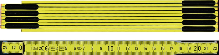 BMI Gliedermaßstab  Länge 2 m mm/cm EG III Holz gelb