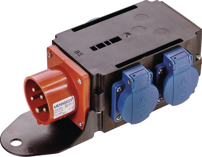 AS-SCHWABE CEE-Adapter MIXO SAAR 1xCEE-Stecker 400V, 16 A, 5-polig IP44