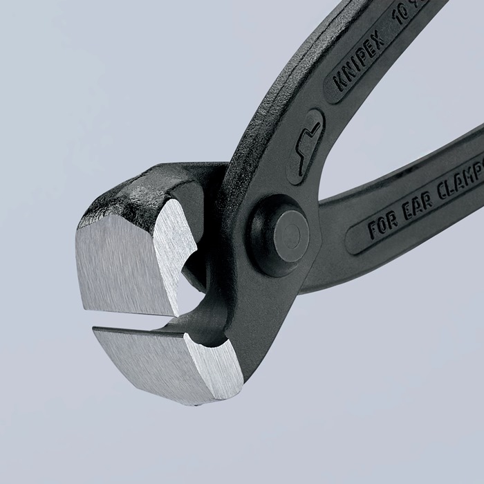 Knipex Ohrklemmenzange 10 98 I220 Länge 220 mm Kopf schwarz atramentiert Kunststoff-Überzug