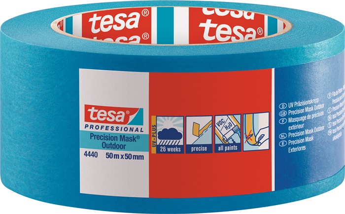 TESA Präzisionskrepp 4440 Exterior UV PLUS glatt blau Länge 50 m Breite 50 mm