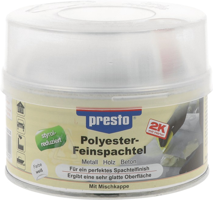 PRESTO 2K-Feinspachtel prestolith® weiß, Härter rot 500 g 6 Dosen