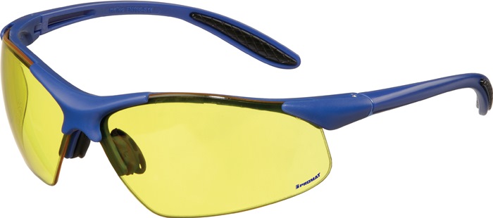 PROMAT Schutzbrille DAYLIGHT PREMIUM EN 166 Bügel dunkelblau, Scheibe gelb Polycarbonat