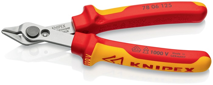 Knipex Elektronik-Seitenschneider Electronic Super-Knips® 78 06 125 Länge 125 mm Form 0 ohne Facette VDE poliert
