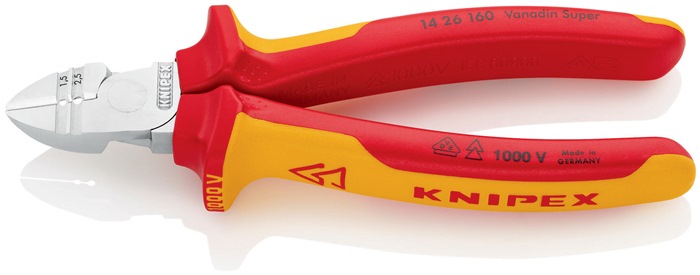 Knipex Abisolierseitenschneider 14 26 160 Länge 160 mm mit Mehrkomponenten-Hüllen