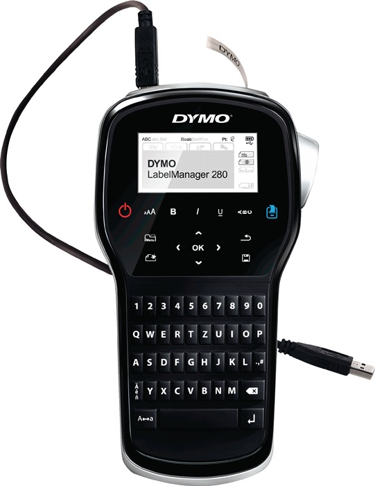 DYMO Beschriftungsgerät Label MANAGER 280 Schriftbandbreiten 6, 9, 12 mm mobiles Gerät