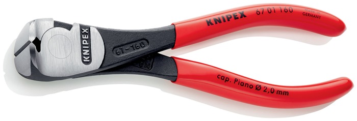 Knipex Kraftvornschneider 67 01 160 Länge 160 mm Kopf poliert Kunststoffüberzug