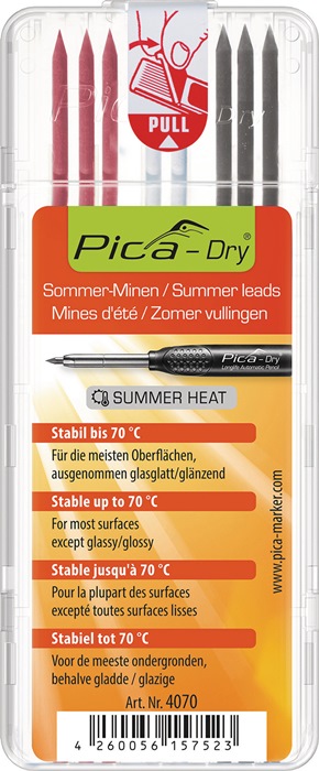 PICA Minenset Pica-Dry 3x graphit, 3x rot, 2x weiß bis 70° stabil