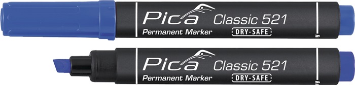 PICA Permanentmarker Classic blau Strichbreite 2 - 6 mm Keilspitze 10 Stück