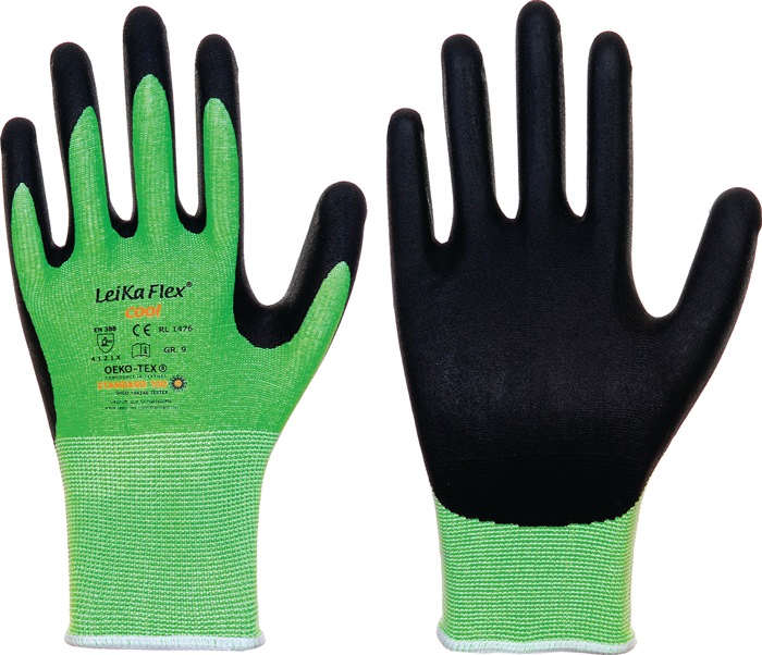 LEIPOLD Handschuh LeikaFlex® Cool Größe 10 grün/schwarz EN 388/EN 420 PSA-Kategorie II 12 Paar