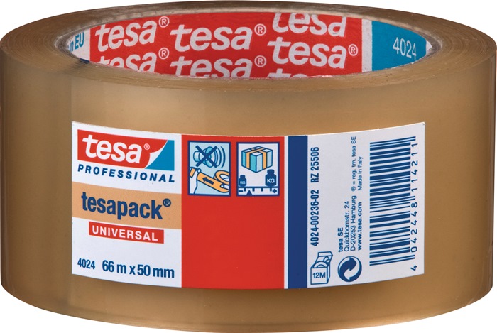 TESA Verpackungsklebeband PP tesapack® 4024 farblos Länge 66 m Breite 50 mm 6 Stück