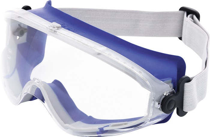PROMAT Vollsichtschutzbrille DAYLIGHT TOP EN 166 Rahmen blau, Scheibe klar Polycarbonat