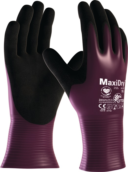 MaxiDry® Handschuh 56-426 Größe 7 lila/schwarz 12 Paar