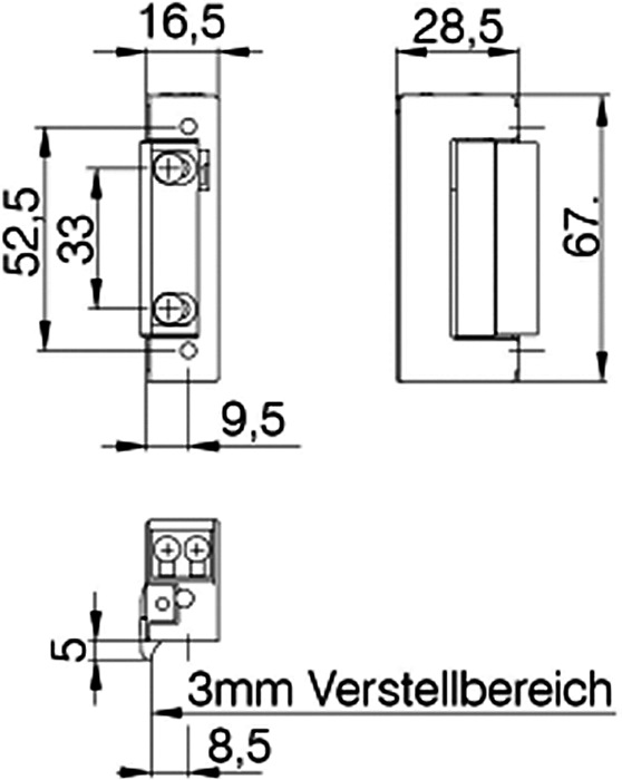 DENI Elektrotüröffner 20141 6-12 V AC/DC DIN links / rechts