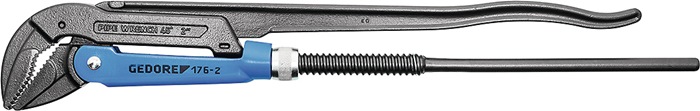 GEDORE Eckrohrzange Eck-Schwede® Gesamtlänge 430 mm Spannweite 62 mm für Rohre 1 1/2"