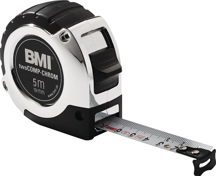 BMI Taschenrollbandmaß chrom Länge 5 m Breite 19 mm mm/cm EG II Kunststoff Automatic